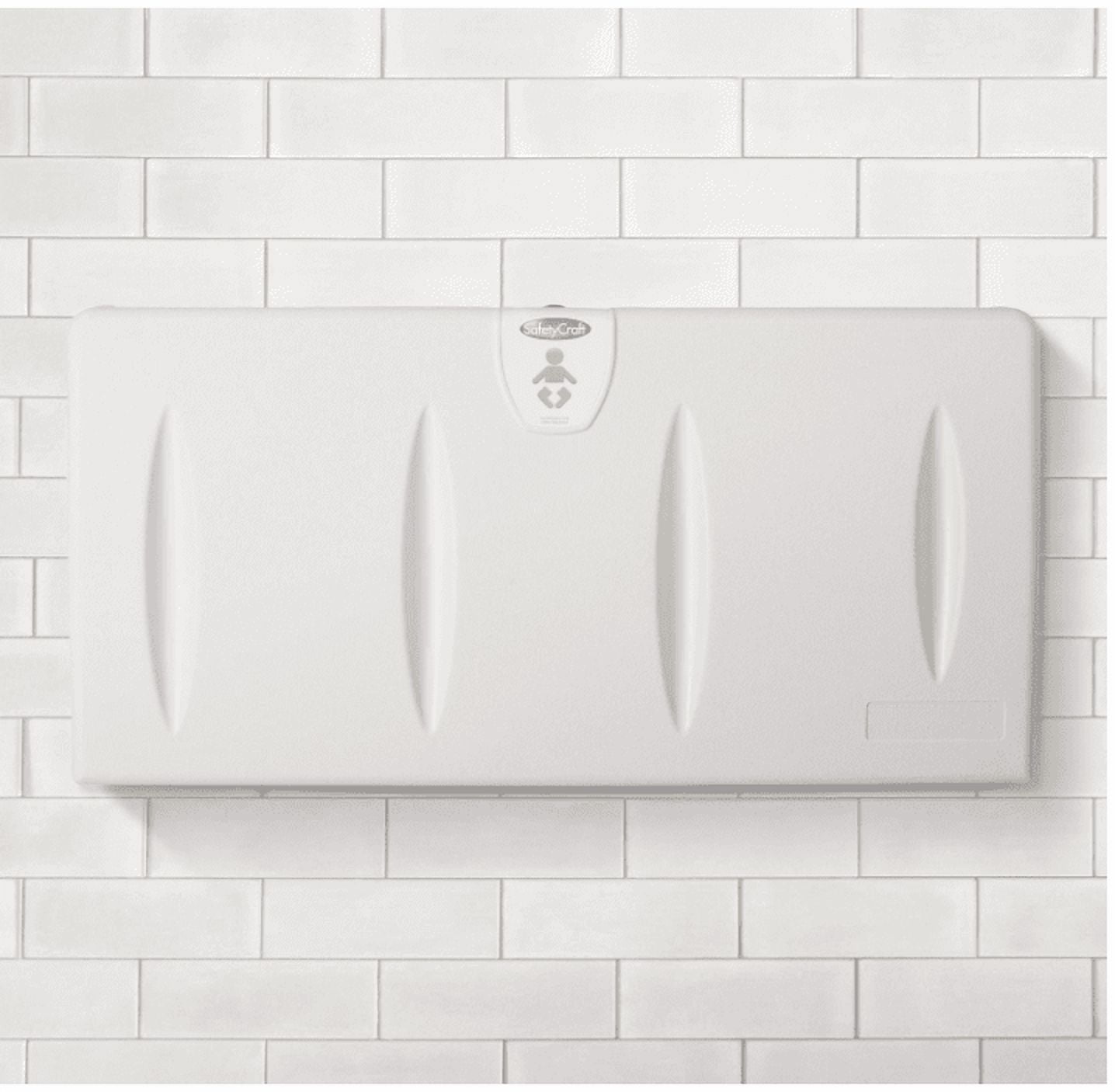 SafetyCraft Horizontal Wall-Mounted Baby Changing Station, Light Gray (100-EH-SC)