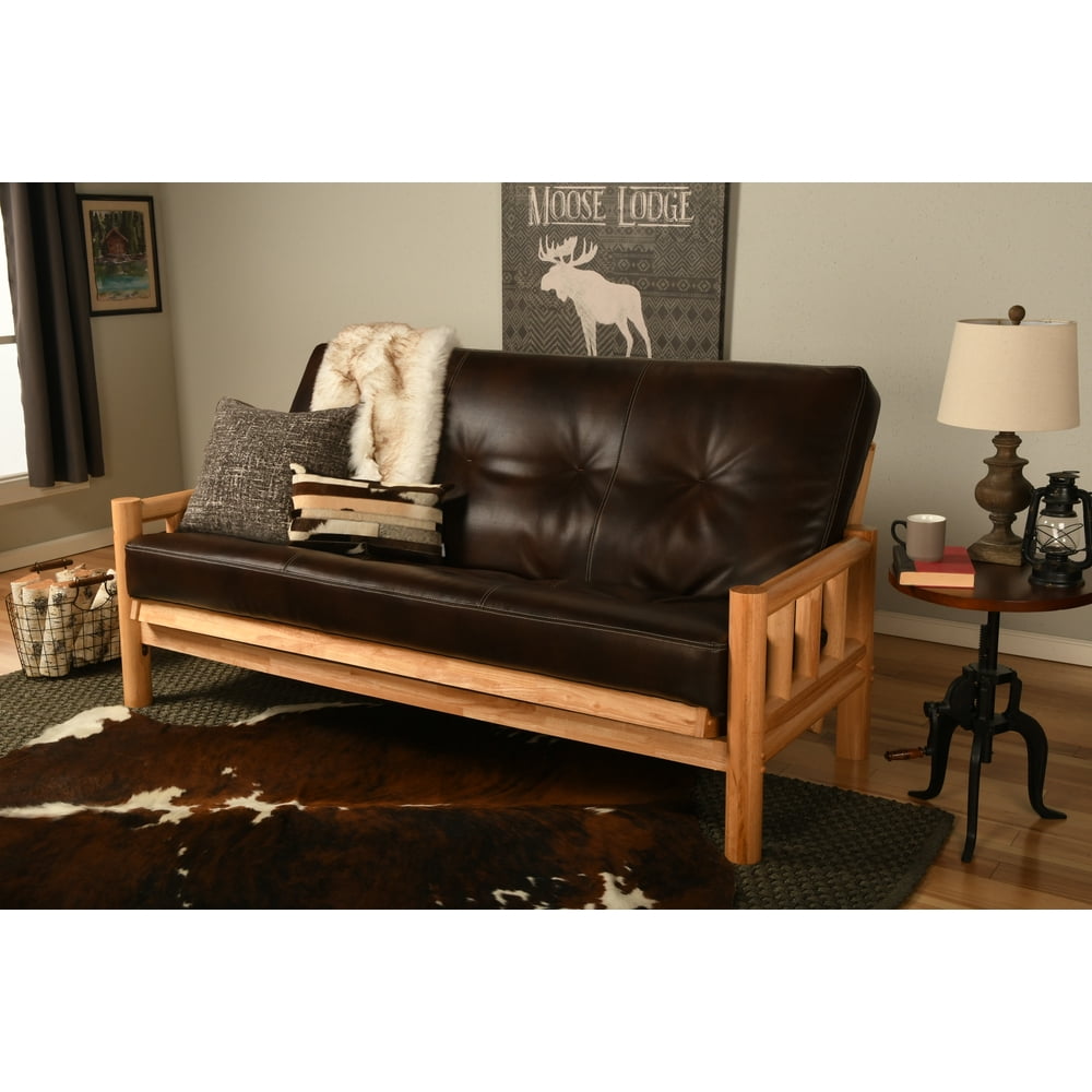 Pine Island Futon in Natural Finish with Oregon Trail Java Mattress