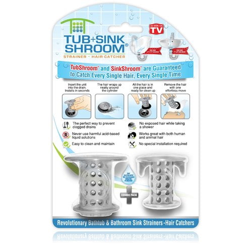 TubShroom 2 Piece Protector Hair Catcher Tub Drain Set