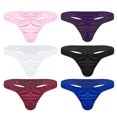 thumbnail image 4 of Lencería para hombre, bragas masculinas Gay, cordón para hombre, satén suave brillante, con volantes, Bikini de tiro bajo, suspensorio tipo Tanga, ropa interior, 4 of 5