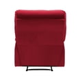 thumbnail image 3 of Reclining Chair, Velvet Upholstery Square Tufted Back Pillow Top Arms Solid Wood Furniture Modern Living Room Recliner, 3 of 6