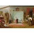 thumbnail image 2 of Le Clear, Thomas 32x23 Black Ornate Wood Framed with Double Matting Museum Art Print Titled - Interior with Portraits, 2 of 4