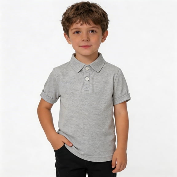 WELOIJEVBE Kids Boy's Short Sleeve Polo Shirts Summer Active Performance Tops for Kid Classic Collared Neck Boys Polo Shirts Shirts for Boys 4-5 Years