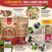 Organo Republic - 13 Unique Super Hot Pepper Seeds Varieties - 1,020+ Non GMO Heirloom Garden Seeds