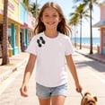 thumbnail image 6 of Zpanxa Girls Shirts, Girls Summer Tops Kids Summer Solid Color Short Sleeve Round Neck T-shirt Top Kids White 7 Years, 6 of 8