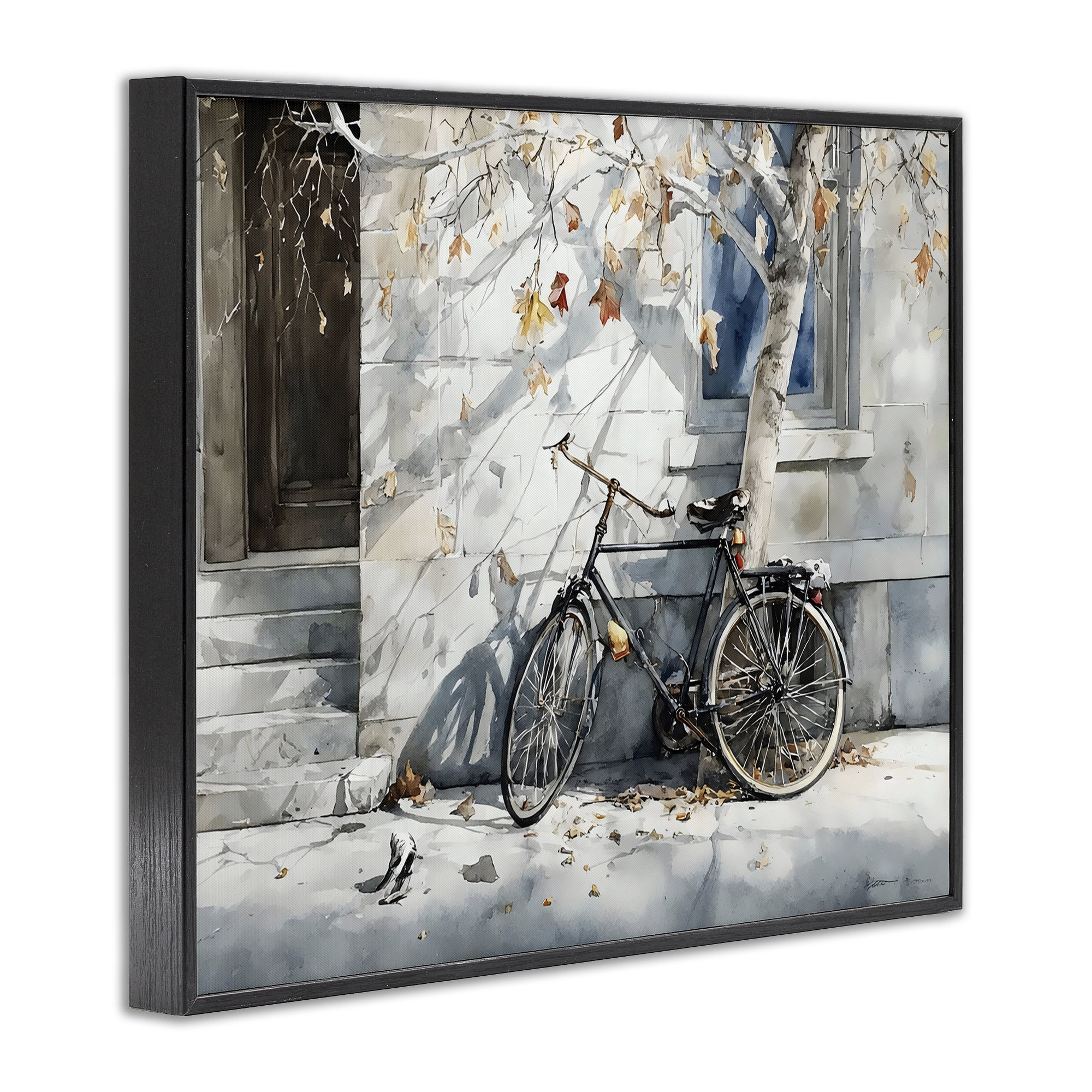Stupell Industries Autumn Ride on Quiet Street Black Framed Giclee Art, design by Franklyn Gregory