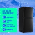 thumbnail image 2 of TACOOL 3.95Cu.Ft Small Refrigerator with Freezer, Mini Fridge with Top Freezer for Apartment, Bedroom, Double Door, Black, 2 of 9