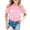 5-Pink, variant on MUXiin Girls Valentines Day Shirt Children's Fashionable Casual Letter Round Neck Short Sleeved T Shirt Top Toddler Valentines Day Gifts