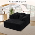 thumbnail image 4 of Muumblus 60" Oversized Chaise Lounge Chair Indoor Furniture, No-Assembly Modern Boneless Cloud Couch, Sleeper Sofa Bed for Living Room, Black Corduroy, 4 of 10