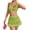 Grass Green, variant on Women'S Knit Beach Dress Set Bodycon Push Up Bikini with Ruffle Hem 2 Piece Outfit Grass Green L