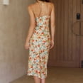 thumbnail image 5 of IROINNID Sleeveless V-Neck Dress For Women Fashion Summer Casual Backless Floral Top Camis Dress Prints Below The Knee Sundress, 5 of 9