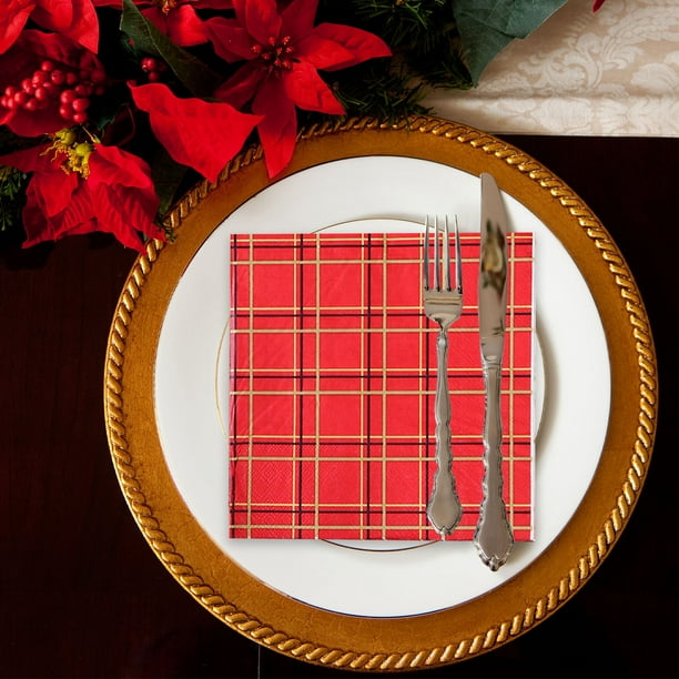 Servilletas de papel navideñas desechables con diseños festivos, ideales para la mesa de Navidad y fiestas de cumpleaños. 1 paquete de 20 hojas.