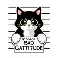 thumbnail image 2 of Camiseta Básica para Mujer Verano TranspirableWomen'S Casual "Bad Cattitude" Graphic Print T-Shirt - Polyester Spandex Blend, Crew Neck, Short Sleeve Top with Medium Stretch for All SeasonsFather's, 2 of 7