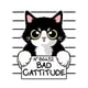 thumbnail image 2 of Camiseta Básica para Mujer Verano TranspirableWomen'S Casual "Bad Cattitude" Graphic Print T-Shirt - Polyester Spandex Blend, Crew Neck, Short Sleeve Top with Medium Stretch for All SeasonsFather's, 2 of 7