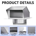 thumbnail image 2 of HAN'KITCHEN'LON'S 6 Inch Stainless Steel Removable Roof Vent Cap with Damper - Exhaust Vent Cover for Rooftop Ventilation Systems, 2 of 6