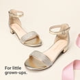 thumbnail image 6 of DREAM PAIRS Girls' Strappy Flat Sandals, Elegant T-Strap Summer Dress Shoes with Metallic Ball Accent, Comfortable Adjustable Ankle Strap Sandals for Little Kid/Big Kid, 6 of 6