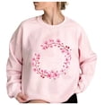 thumbnail image 4 of Enjoytime Valentine's Day Long Sleeve Shirt Tops for Woman Graphic Floral Print Crewneck Sweatshirts Top Pullover Loose Lightweight Tunic Womens Sweatshirt on Clearance, 4 of 5