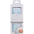 thumbnail image 2 of Miracle Blanket Swaddle Wrap - Boy, Girl, or Neutral Receiving Baby Blanket - Soft, Wearable Sleep Sack Essential for Newborns and Infants (Aqua Stars with Aqua Trim), 2 of 5