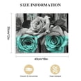 thumbnail image 3 of Nawypu  Teal Rose Flowers Canvas Prints Black and White Wall Art Turquoise Floral Pictures for Home Bedroom Bathroom Decoration, 3 of 6