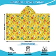 thumbnail image 2 of Fairy Princess Flower Pattern Hooded Bath Towel，60"x35" for Ages 3 To 12 Kids, Quick Dry Lightweight Soft Microfiber Hood Beach Towel Cover Up for Kids, 2 of 7