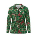 thumbnail image 4 of Yuyamidu Christmas Long Sleeve Golf Shirts for Woman Athletic Tennis Shirts Candy Canes Workout T-Shirts Red Bow Golf Clothes Activewear Pullover Size XL, 4 of 8