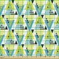 thumbnail image 2 of Geometric Upholstery Fabric by the Yard, Contemporary Tribal Inspired Vertical Triangles, Decorative Fabric for DIY and Home Accents, Sea Blue Yellow by Ambesonne, 2 of 5