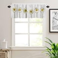 thumbnail image 4 of Windows Valances Curtain Daisy Floral Kitchen Valances Rod Pocket Short Curtain Panels Spring Flower Wood Grain Retro Window Treatment Topper Curtains for Living Bedroom Garden 54x18'''', 4 of 5