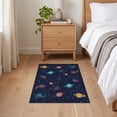 thumbnail image 3 of ODIKA 2'x3' Ultra-Soft Accent Mat, Galaxy Constellation Glowing Motifs Planets Orbiting Stars Cosmic None Washable, Bare feet friendly, Easy Care Indoor rug for Bedside, Footrest, 3 of 7