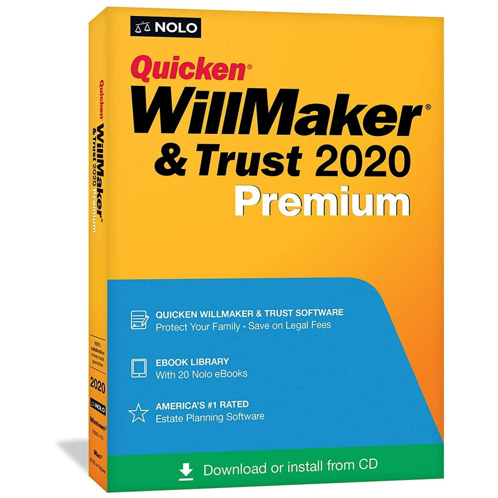 Quicken WillMaker & Trust 2020 Premium Disc & Download Keycard