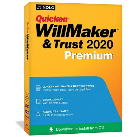 Quicken WillMaker & Trust 2020 Premium - Disc & Download Keycard - Windows & Mac - Nolo's eBook Library (Includes Get It Together + Special Needs Trust + (Best Way To Get Windows On Mac)
