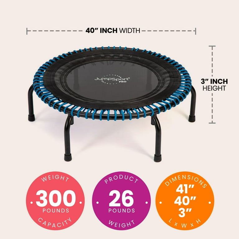 JumpSport 350 PRO Fitness Trampoline, 39 Inch, Pink EnduroLast