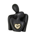 thumbnail image 2 of Mini estatua de pareja, escultura abstracta, decoración del hogar, escultura de pareja de cerámica para el día de San Valentín, sala de estar, Negro, 2 of 8