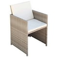 thumbnail image 5 of vidaXL 11 Piece Patio Dining Set with Cushions Poly Rattan Beige, 5 of 10