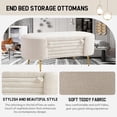 thumbnail image 3 of Tabaray 45.3” Storage Ottoman Bench with Lift Top Design, Modern End of Bed Bench with Upholstered Sherpa Fabric, Toy Storage Bench for Bedroom, Living Room (Beige), 3 of 7