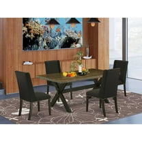 East West Furniture X-Style 5-piece Wood Dining Set in Wire Brushed Black
