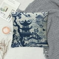 thumbnail image 2 of Fenyluxe Blue Willow Chinoiserie Porcelain Inspiration Throw Pillow Cover,Modern Lumbar Cushion Case Decorative Pillows for Couch Living Ro White  20x20in, 2 of 5
