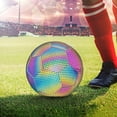 thumbnail image 3 of KEINXS Reflective Football Holographic Luminous Soccer Ball for Night Games and Training Glow in The Dark by Light Reflect Standard Flashing Soccer Ball Size 5 for Kids Adults Outdoor Spo, 3 of 11