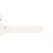 Hunter 44 inch Indoor Ceiling Fan No Light - White Modern Ceiling Fan without Light, 3 Blades, Low Profile Mount, For Bedroom, Living Room, or Kitchen, Wall Control - Presto 52402, Matte White