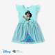 thumbnail image 1 of Disney Disney Princess Ariel/Jasmine/Rapunzel/Moana Rompevallas de malla con volantes y moño de estampa de personaje para niñas pequeñas, 1 unidad, 1 of 3