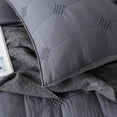 thumbnail image 4 of Kasentex Pre-Washed Quilt Set - Stylish Diamond Stitch Design, Ultra Soft Microfiber Bedding with Down Alternative Filling, QUEEN + 2 Shams (90x90"+20x26"x2), Dark Grey, 4 of 8