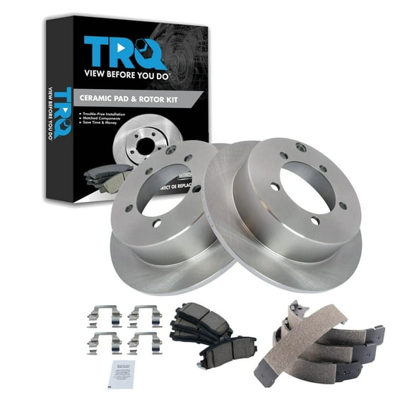 TRQ Rear Brake Pad & Rotor Kit Fits Select Chrysler Dodge Eagle Mitsubishi