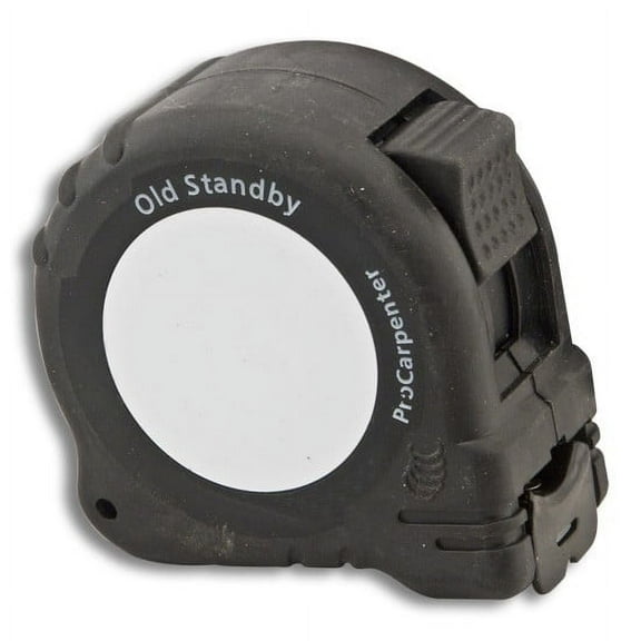 Standard Tape Measure 1" Wide 25' Long Heavy duty Pro-carpenter Series features an erasable note pad, pencil sharpener, rugged rubberized case and a super thick 1" wide blade.