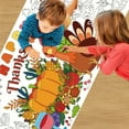 thumbnail image 4 of Thanksgiving Jumbo Graffiti Tablecloth Turkey Pumpkin Waterproof Decor Background Wallpaper 72x31 Inches, 4 of 6