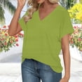 thumbnail image 2 of AVTOIFY Summer Womens Blouses Dressy Casual, Women's Casual Printed Short Sleeve Comfortable V-Neck Blouse Fashionable And Comfortable Tops Green S, 2 of 6