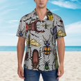 thumbnail image 4 of Disketp Hawaiian Shirts For Men,Bright Insects Print Mens Casual Short Sleeve Button Down Shirts Beach Shirt, 4 of 8