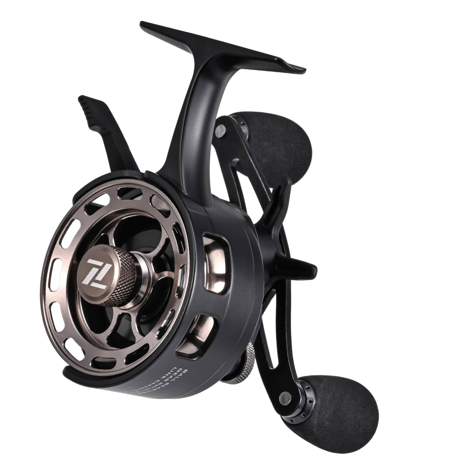 koolsoo Ice Fishing Reel Ultralight Ice Fishing Equipment for Freshwater Summer Black Right Hand