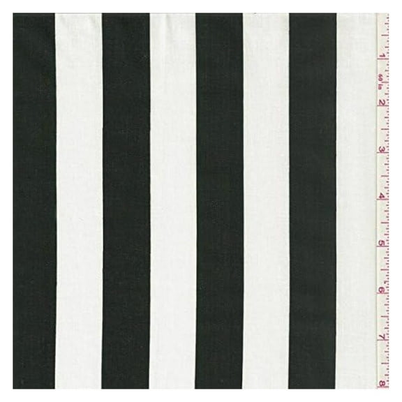 60" Black/White One Inch Stripe Print Fabric-15 Yards Wholesale by The Bolt