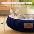 thumbnail image 4 of Cama para gatos Zerbuger, lavable, redonda, 50 cm, color azul marino, 4 of 7