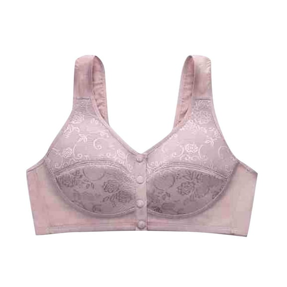 DQRPSEETB Sports Bras for Women Plus Size Women's Cotton Front Buckle Vest Bra Soft and Skin Friendly Comfortable Purple