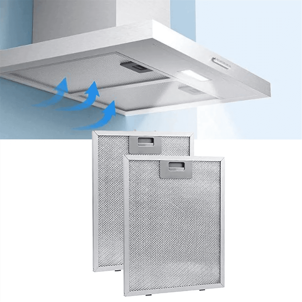 2PCS Cooker Hood Filters Metal Mesh Extractor Vent Filter 320X260mm Kitchens Hoods Oil Filter Range Hood Grease